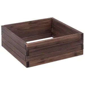 Costway Square Planter Box 60 x 60 cm Wood Raised Garden Bed Planter With Open-Ended Base