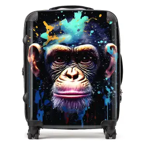 Monkey Face Splashart with Blue Suitcase - Large