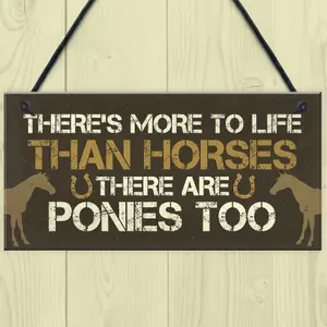 Red Ocean Funny Novelty Horse Pony Gifts For Girls Women Hanging Stable Bedroom Sign Birthday Gift For Horse Lovers