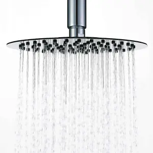 Venus Round Stainless Steel Chrome Rainfall Shower Head (W)400mm