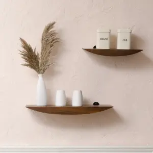 Hutch Set of 2 Solid Wood Wall Shelf Living Bedroom Kitchen Wall Mounted Floating Shelves