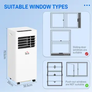 HOMCOM Mobile Air Conditioner White W/ Remote Control Cooling Ventilating 557W