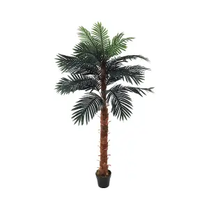 Garden Decoration Artificial Palm Tree Green in Black Pot H 180 cm