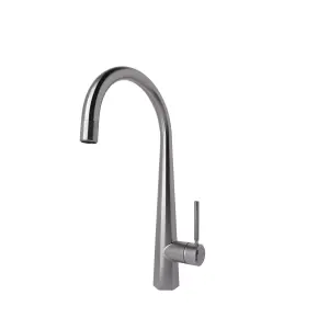 GoodHome Carya Silver Stainless steel effect Kitchen Side lever Tap