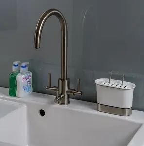 Clearwater Stella Tri Spa Kitchen Filter Tap Filtered Water & Cold & Hot Brushed Brass PVD - ST2BB