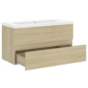 Berkfield Sink Cabinet with Built-in Basin Sonoma Oak Engineered Wood