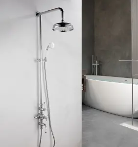 VURTU Bensham Shower, 1250(H) x 200(W), Chrome, 641581