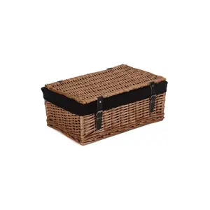 Wicker Packaging Hamper Basket with Lining Black