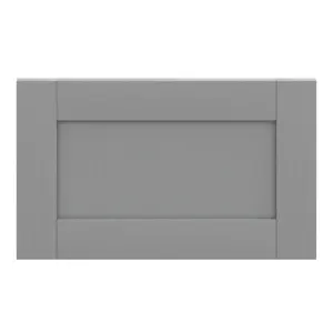 GoodHome Alpinia Matt slate grey wood effect Shaker 2 drawer front, bridging door & bi fold door 600mm