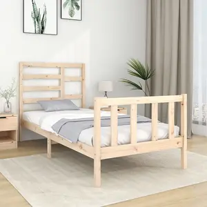 Berkfield Bed Frame Solid Wood 90x190 cm 3FT Single