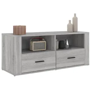 Berkfield TV Cabinet Grey Sonoma 100x35x40 cm Engineered Wood