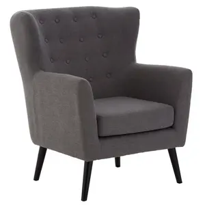 Interiors By Premier Comfortable Grey Fabric Armchair, Elegant Design Comfortable Armchair For Reading, Aesthetic Modern Armchair