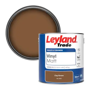 Leyland Trade Vinyl Matt Walls & Ceilings Emulsion Paint Clay Brown (RAL 8003) 2.5L