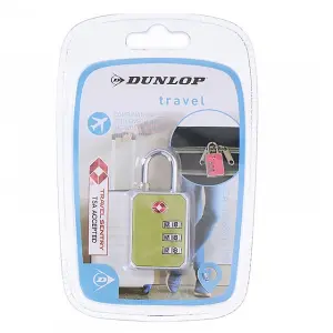 Dunlop TSA Lock 3 Digit Combination Padlock - 31 x 63 x 14 mm