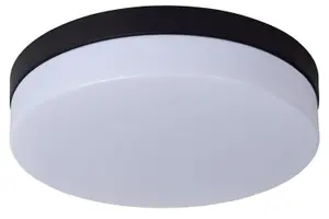 Lucide Biskit Modern Flush ceiling light Bathroom 28cm - LED - 1x18W 2700K - IP44 - Black