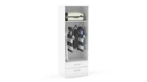 Birlea Lynx 2 Door Combi Wardrobe White