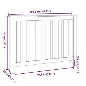 Radiator Cover 108.5x19x84 cm Solid Wood Pine