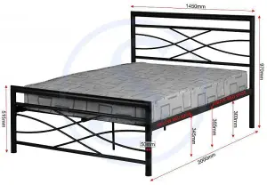 Kelly 4'6 Double Black Metal Bed Frame