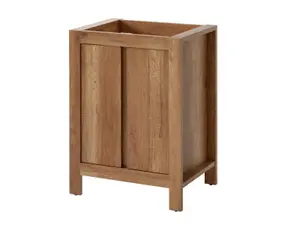 600mm Bathroom Vanity Unit Freestanding 60cm Sink Cabinet + Basin Oak Effect Storage Classic