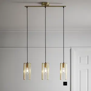 GoodHome Saiphi Gold effect 3 Lamp Pendant ceiling light, (Dia)690mm