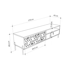 Decortie Dionysos Modern TV Unit Multimedia Centre with Storage TV Cabinet White 170cm