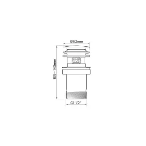 Flomasta Silver Polypropylene (PP) & stainless steel Sprung Waste (Dia)46mm