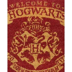 Harry Potter Welcome To Hogwarts Door Mat Brown/Cream (One Size)