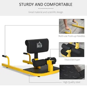 HOMCOM 3 IN 1 Squat Machine Sit Up Push Up Gym Work Out Leg Exercise Adjustable