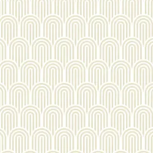 Hoopla Walls Retro Arch Cream Matt Smooth 10m Wallpaper