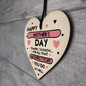 FUNNY Gift For Mothers Day Wood Heart Mum Gift From Daughter Son Joke Gift