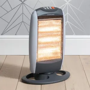 Fine Elements Halogen Heater 1200W Portable Free Standing Radiator White