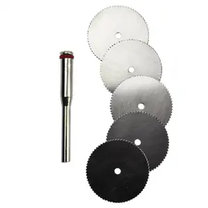 Rotary Mini HSS Saw Blade Cutting Circular Discs Set 22mm 3.17mm Mandrel 6pc