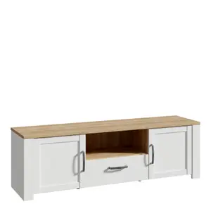 Bohol TV Unit inc. LED Light in Riviera Oak/White