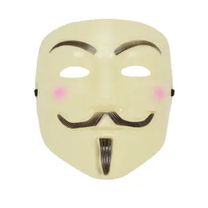 Shatchi 4Pcs V for Vendetta Mask Anonymous Guy Fawkes Halloween Masquerade Unisex-Adult Brown One Size