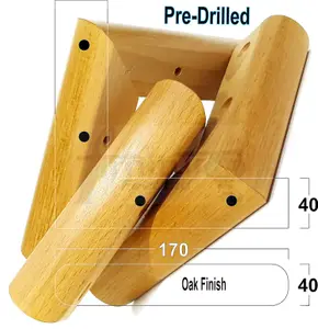 Oak Wood Corner Feet 45mm High Replacement Furniture Sofa Legs Self Fixing  Chairs Cabinets Beds Etc PKC321