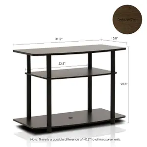 Furinno 13192DBR/BK Turn-N-Tube No Tools 3-Tier TV Stands