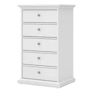 Paris Chest 5 drawers in White