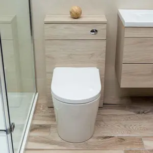 Novela Back to Wall Toilet WC Unit in Light Wood