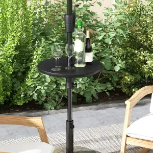 Costway Patio Umbrella Table Adjustable Umbrella Table Tray w/38mm Umbrella Hole