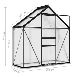 Berkfield Greenhouse Anthracite Aluminium 1.33 m2