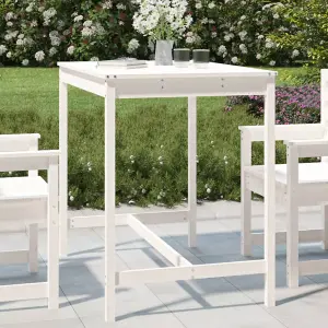 Berkfield Garden Table White 121x82.5x110 cm Solid Wood Pine