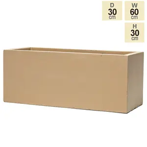 Primrose Garden Fibrecotta Sand Beige Trough Rectangular Planter Medium 60cm