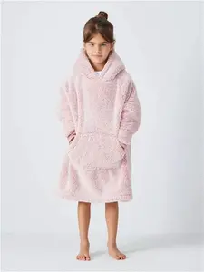 John Lewis Kids' Oversized Sherpa Blanket Hoodie, Pink