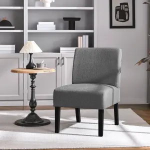 Yaheetech Upholstered Accent Chair with Rubberwood legs - Grey