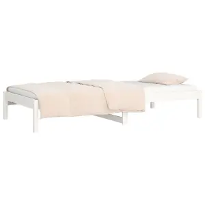 Berkfield Day Bed White 90x190 cm Single Solid Wood Pine