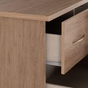 Nevada 3+2 Drawer Chest Rustic Oak Effect 5 Drawers