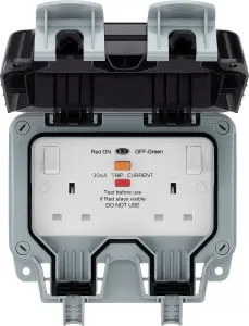 BG 13A 2 gang Outdoor Weatherproof switched RCD socket