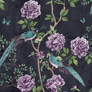 Paloma Home Vintage Chinoiserie Wallpaper Midnight (921503)