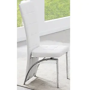 Furniture In Fashion Jet Large Clear Glass Dining Table With 6 Ravenna White Chairs