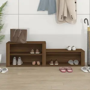 Berkfield Shoe Cabinet Brown Oak 150x35x45 cm Engineered Wood